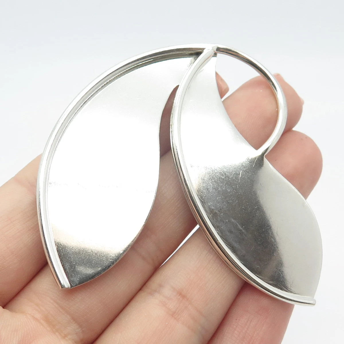 925 Sterling Silver Vintage LUNT Leaf Pin Brooch