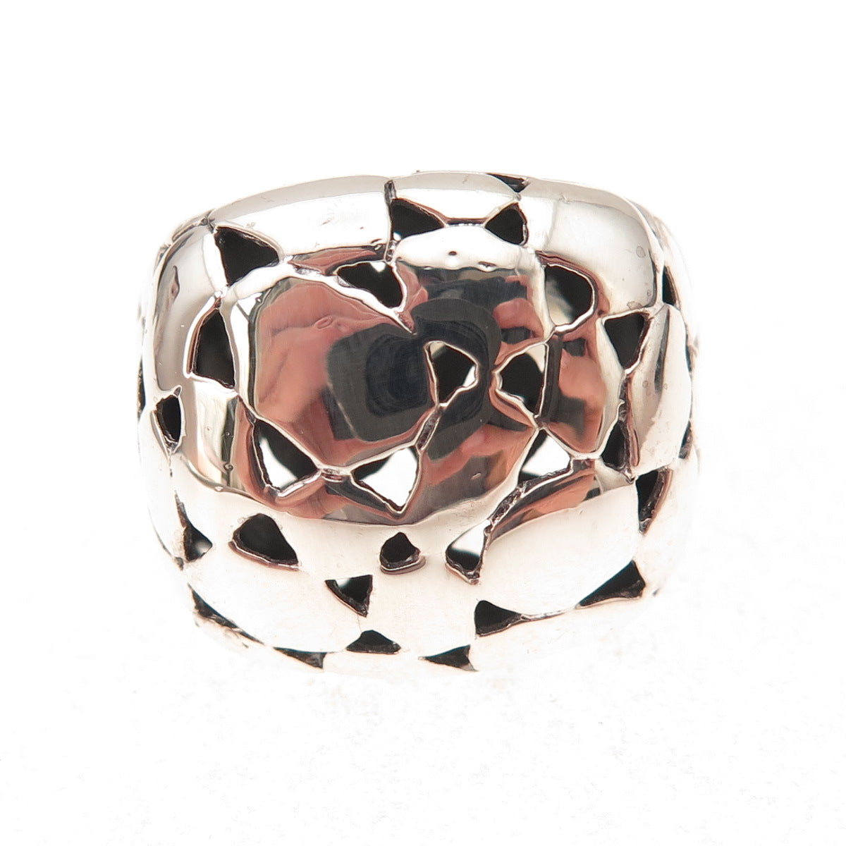Charles Winston 925 Sterling Silver Vintage Modernist Dome Ring Size 7.25