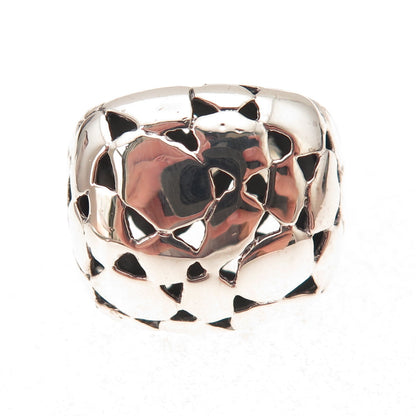 Charles Winston 925 Sterling Silver Vintage Modernist Dome Ring Size 7.25