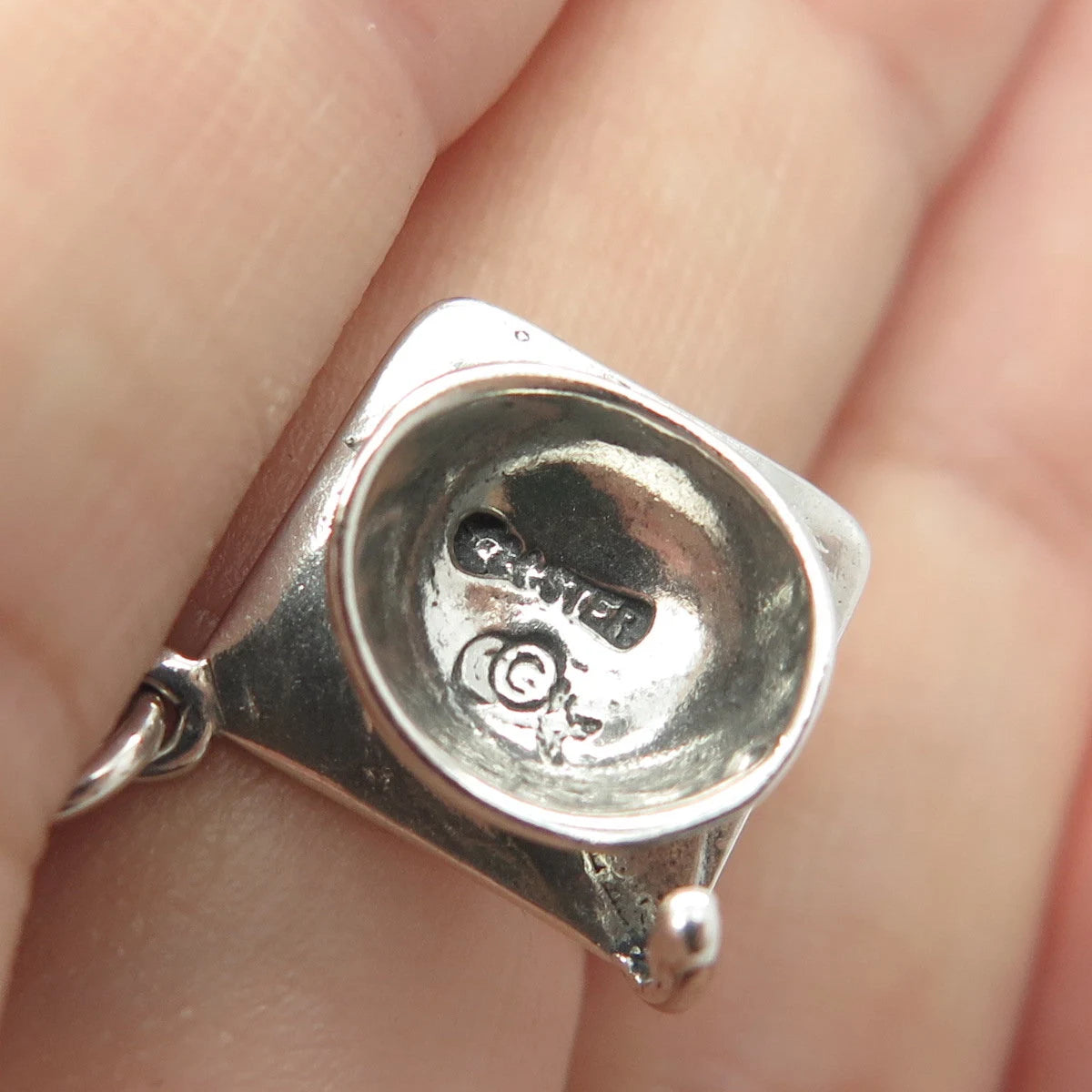 925 Sterling Silver Vintage Sun West "15" Graduation Academic Cap Charm Pendant