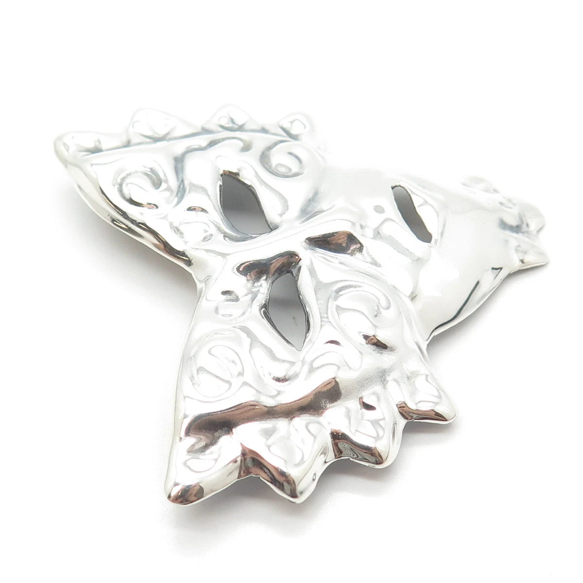 925 Sterling Silver Vintage Mexico Mask Pin Brooch