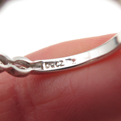 925 Sterling Silver Round-Cut C Z Half Eternity Band Ring Size 8