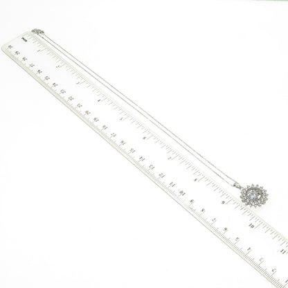 925 Sterling Silver Italy Round-Cut Shaped C Z Cable Chain Necklace 18"