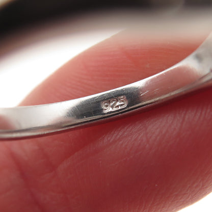 D'Joy 925 Sterling Silver Real Diamond & Green Tourmaline Ring Size 7