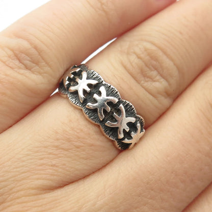 925 Sterling Silver Vintage Chinese Character Adjustable Ring Size 5.75