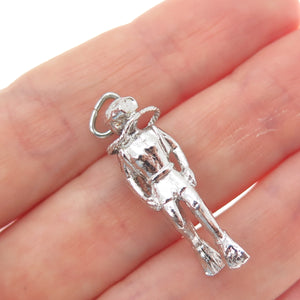 925 Sterling Silver Vintage Scuba Diver 3D Charm Pendant