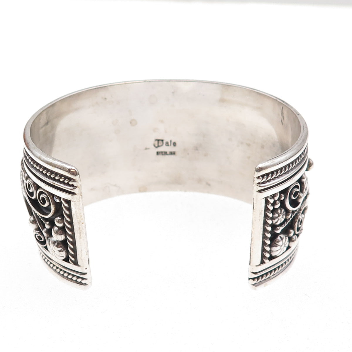 Jeanette Dale Navajo Old Pawn Sterling Vintage Floral Adjustable Bracelet 6.75"