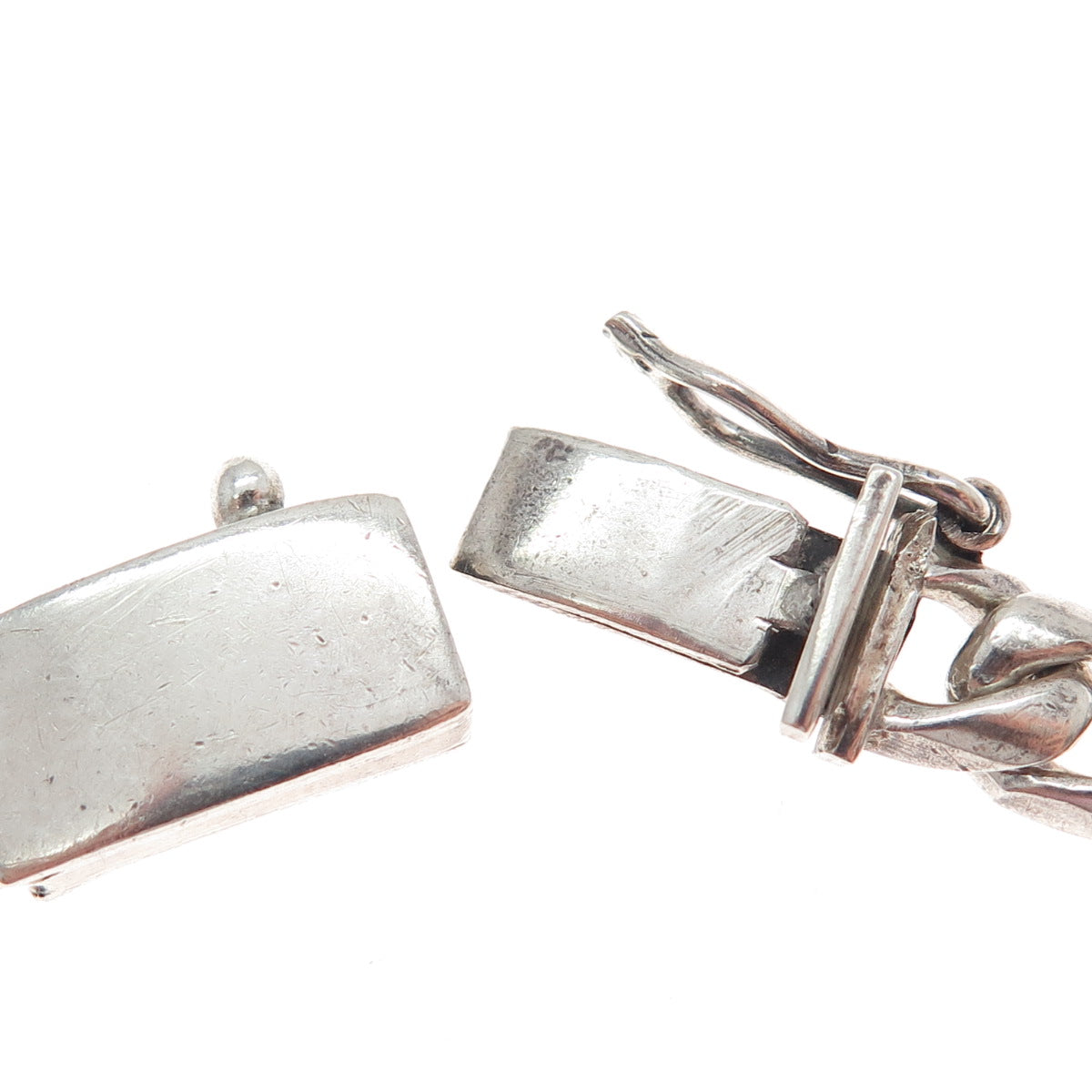 925 Sterling Silver Vintage Mexico Figaro Link Bracelet 8.5"