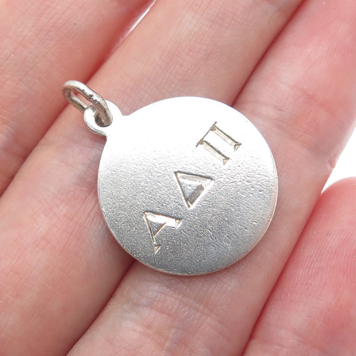 CHARLES THOMAE Sterling Vintage Alpha Delta Pi Sorority Engraved Mini Pendant