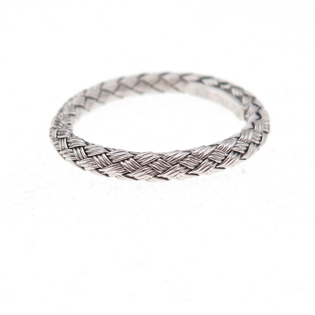 Jacmel Mauritius 925 Sterling Silver Italy Woven Band Ring Size 8.25