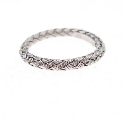 Jacmel Mauritius 925 Sterling Silver Italy Woven Band Ring Size 8.25