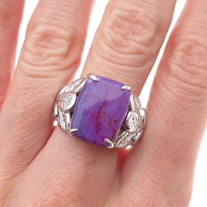 Michelle Albala 925 Sterling Silver Mojave Purple Turquoise Floral Ring Size 10