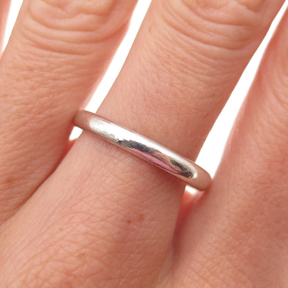 925 Sterling Silver Vintage Classic Wedding Band Ring Size 9