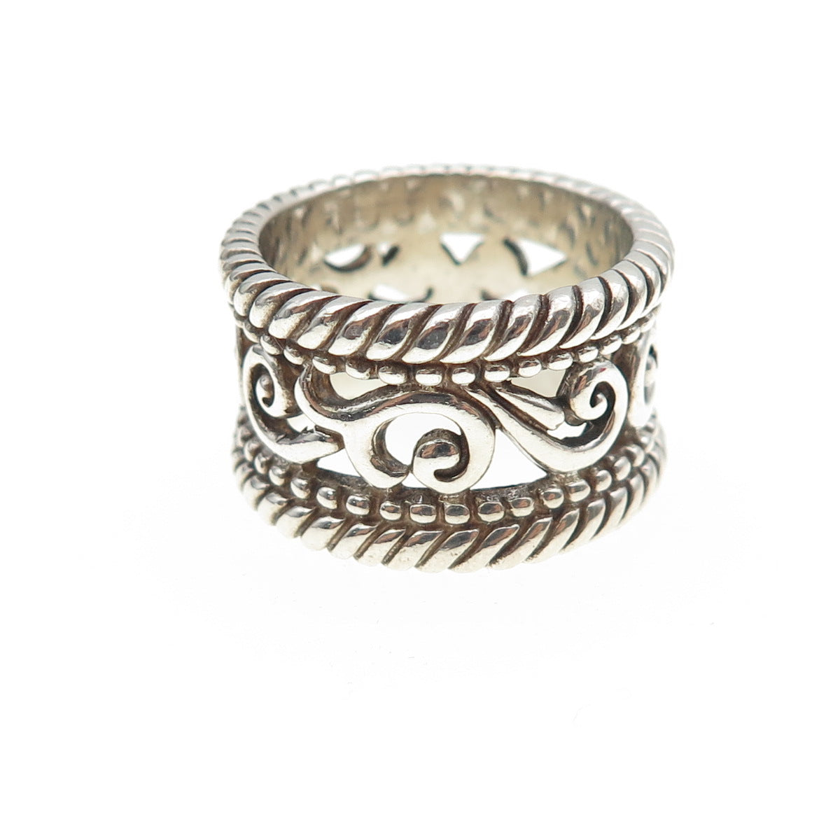 BRIGHTON 925 Sterling Silver Vintage Swirl Oxidized Ring Size 6.25