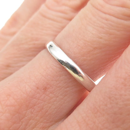 925 Sterling Silver Vintage Classic Wedding Band Ring Size 7.75
