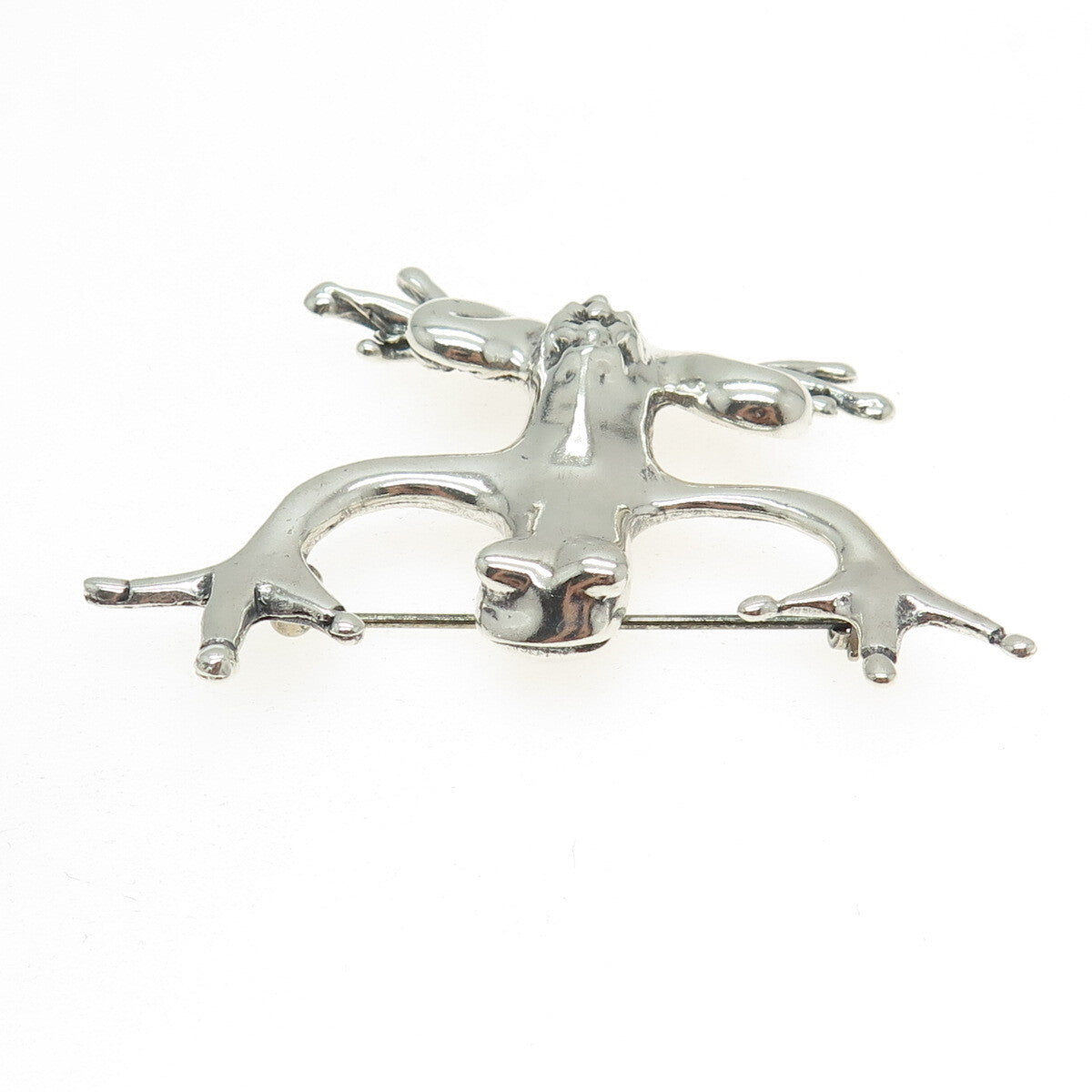 925 Sterling Silver Vintage Frog For Good Luck Pin Brooch