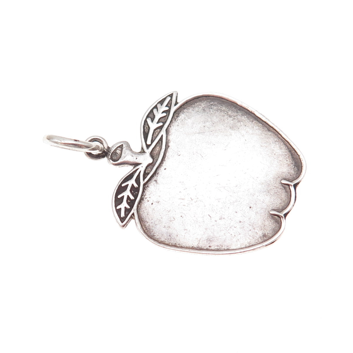 925 Sterling Silver Vintage Apple Oxidized Charm Pendant