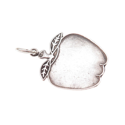 925 Sterling Silver Vintage Apple Oxidized Charm Pendant