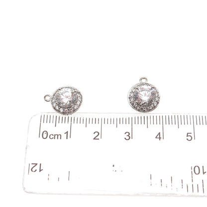 925 Sterling Silver Round-Cut C Z Jacket Earrings