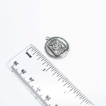 925 Sterling Silver Antique US Army Field Band Charm Pendant