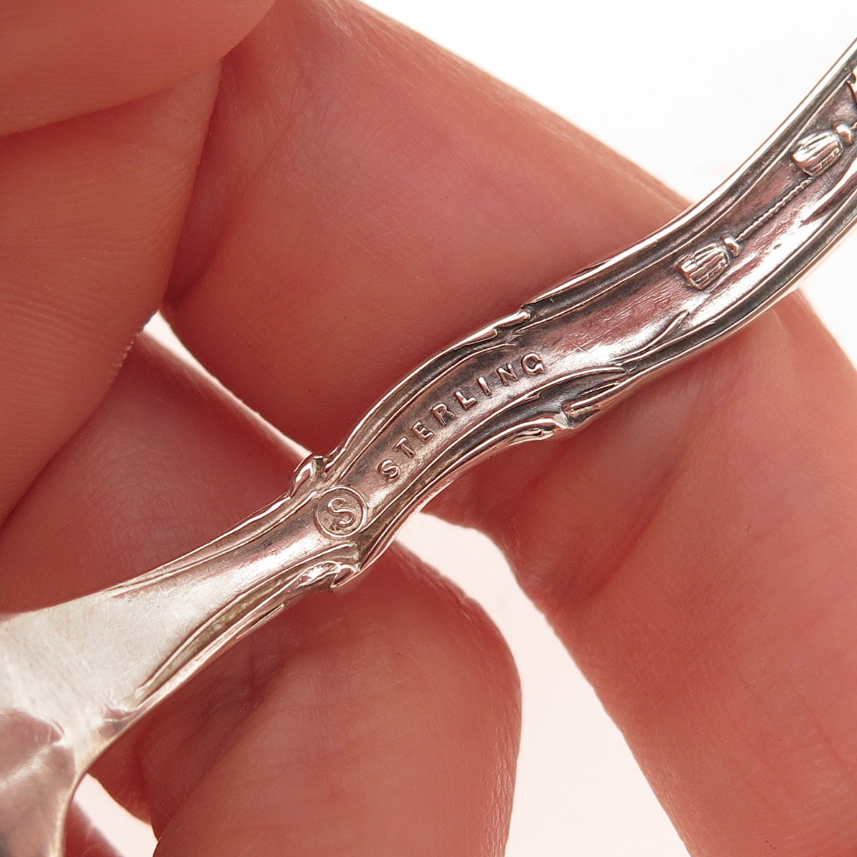 Shepard 925 Sterling Silver Antique Art Deco Fort Dearborn Illinois Coffee Spoon