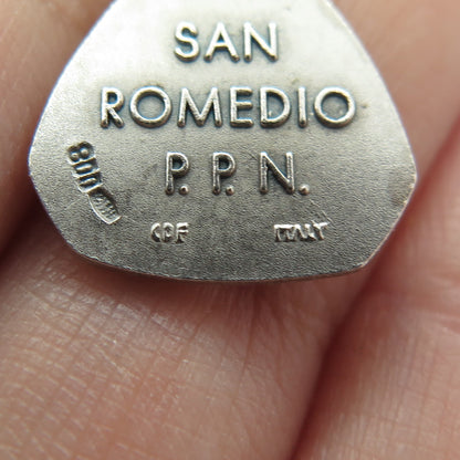 800 Silver Vintage Italy Saint Romedius Minimalist Charm Pendant