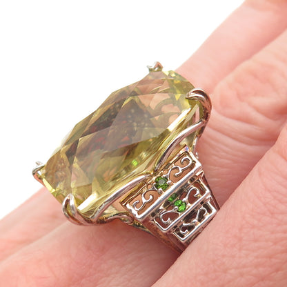 MICHAEL VALITUTTI Gems En Vogue 925 Sterling Lemon Quartz Peridot Ring Size 6.5