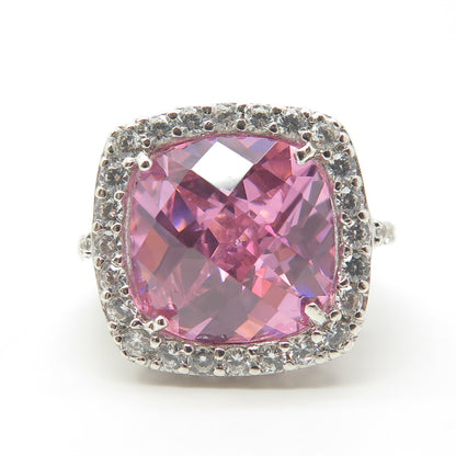 925 Sterling Silver J. Esposito White & Pink C Z Ring Size 6.25