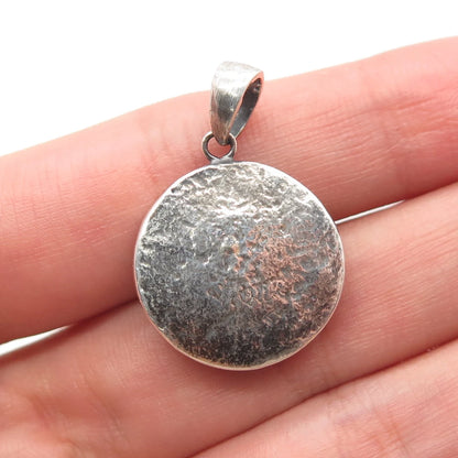925 Sterling Silver Vintage Real Pearl Round Pendant