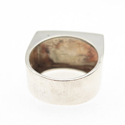 Chapal Zenray 925 Sterling Silver Vintage Real Tyrone Turquoise Ring Size 7.75