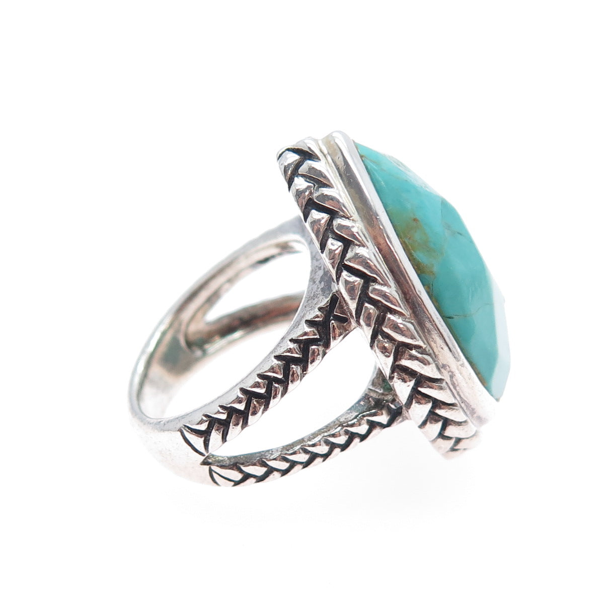 BARSE 925 Sterling Silver Vintage Real Lone Mountain Turquoise Ring Size 6