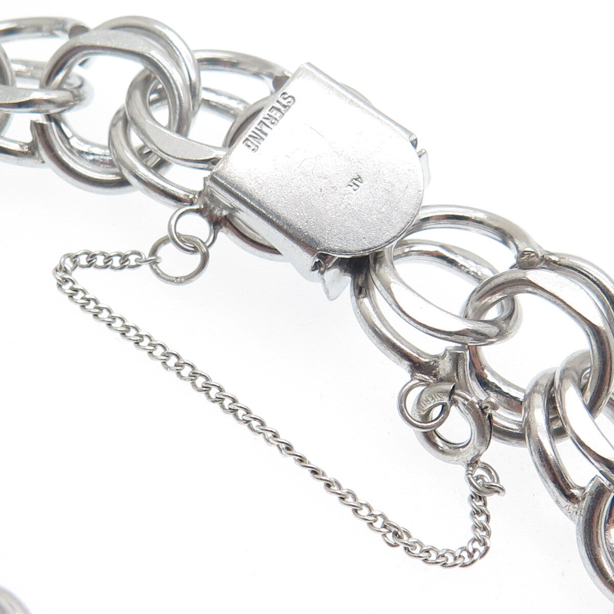 925 Sterling Silver Antique Art Deco Bismark Link Bracelet 7"