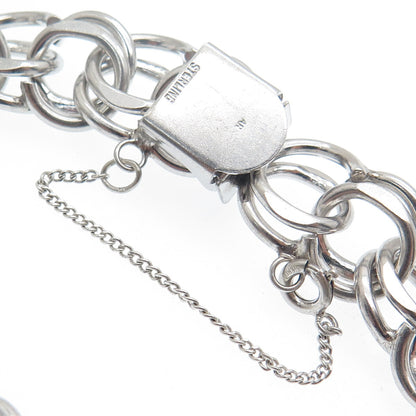 925 Sterling Silver Antique Art Deco Bismark Link Bracelet 7"