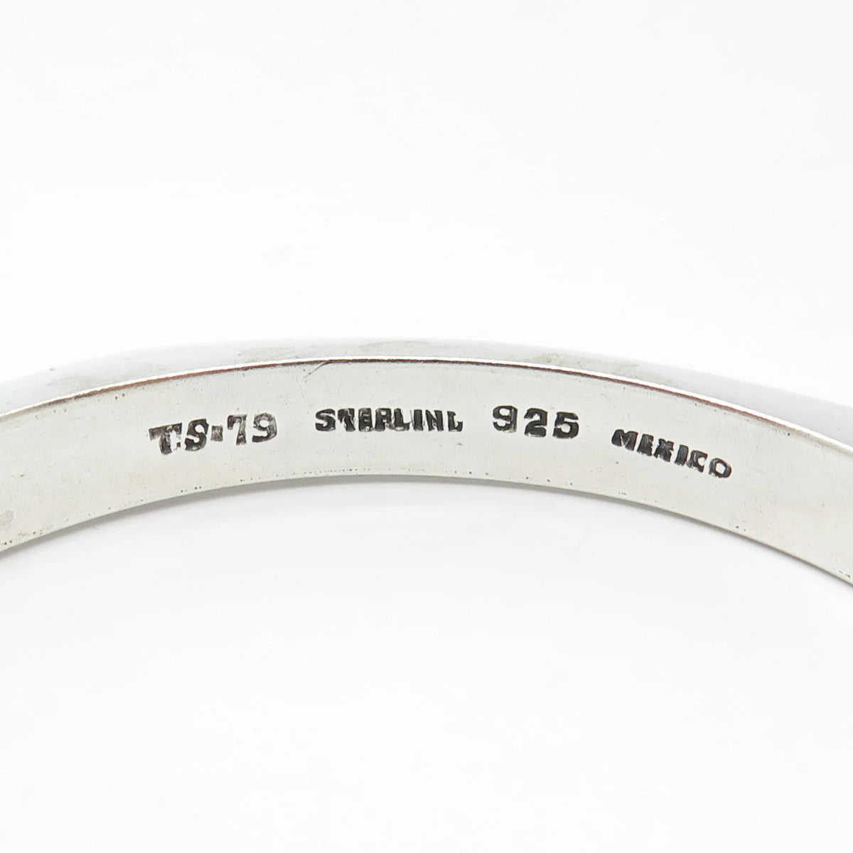 925 Sterling Silver Vintage Mexico Modernist Bangle Bracelet 8"