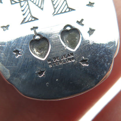 M. DE JEAN 925 Sterling Silver Antique St. Mary & Christopher Slide Pendant