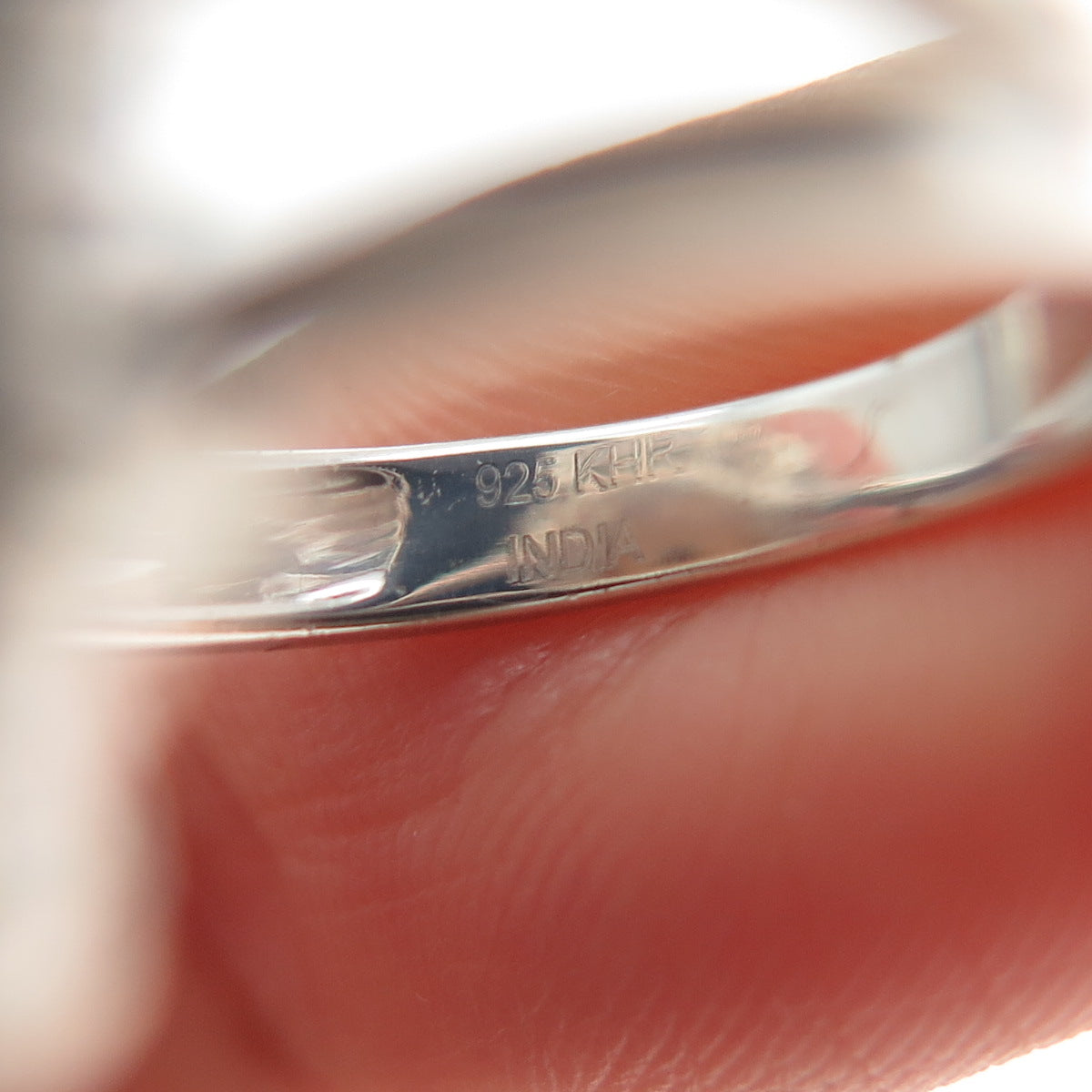 925 Sterling Silver Real Oval & Round-Cut White Topaz Ring Size 5.25