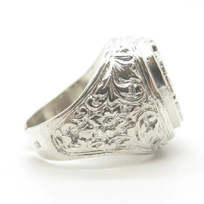 925 Sterling Silver Vintage Lion Adjustable Ring Size 7.75