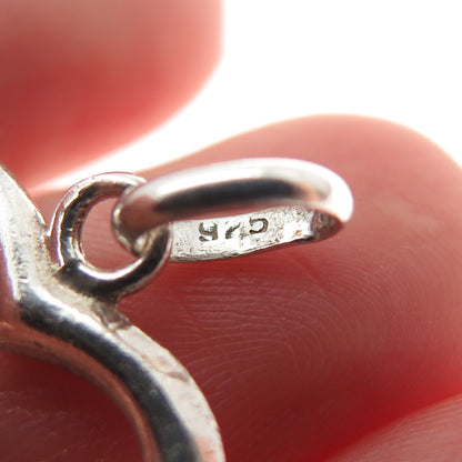 925 Sterling Silver Vintage Open Heart Charm Pendant
