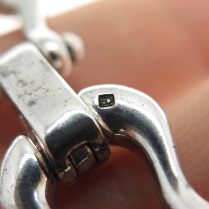 925 Sterling Silver Vintage Italy Modernist Horseshoe Chain Necklace 16"