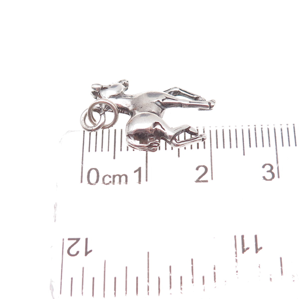 925 Sterling Silver Vintage Horse Oxidized Charm Pendant