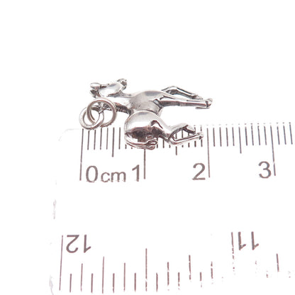 925 Sterling Silver Vintage Horse Oxidized Charm Pendant