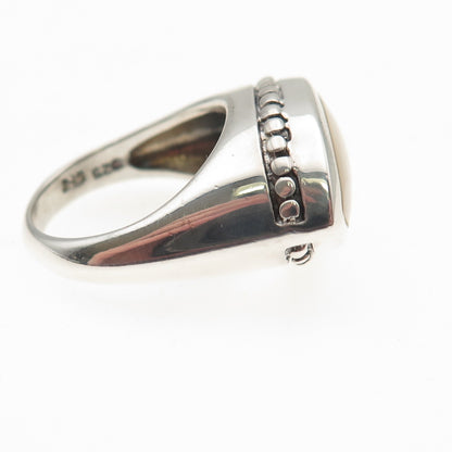 CFJ Collins Fine 925 Sterling Silver Vintage Real MOP Modernist Ring Size 6.75