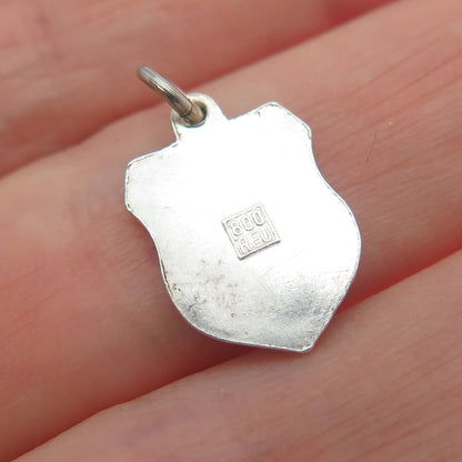 FRITZ REU & CO. 800 Silver Vintage Enamel Koblenz Minimalist Charm Pendant