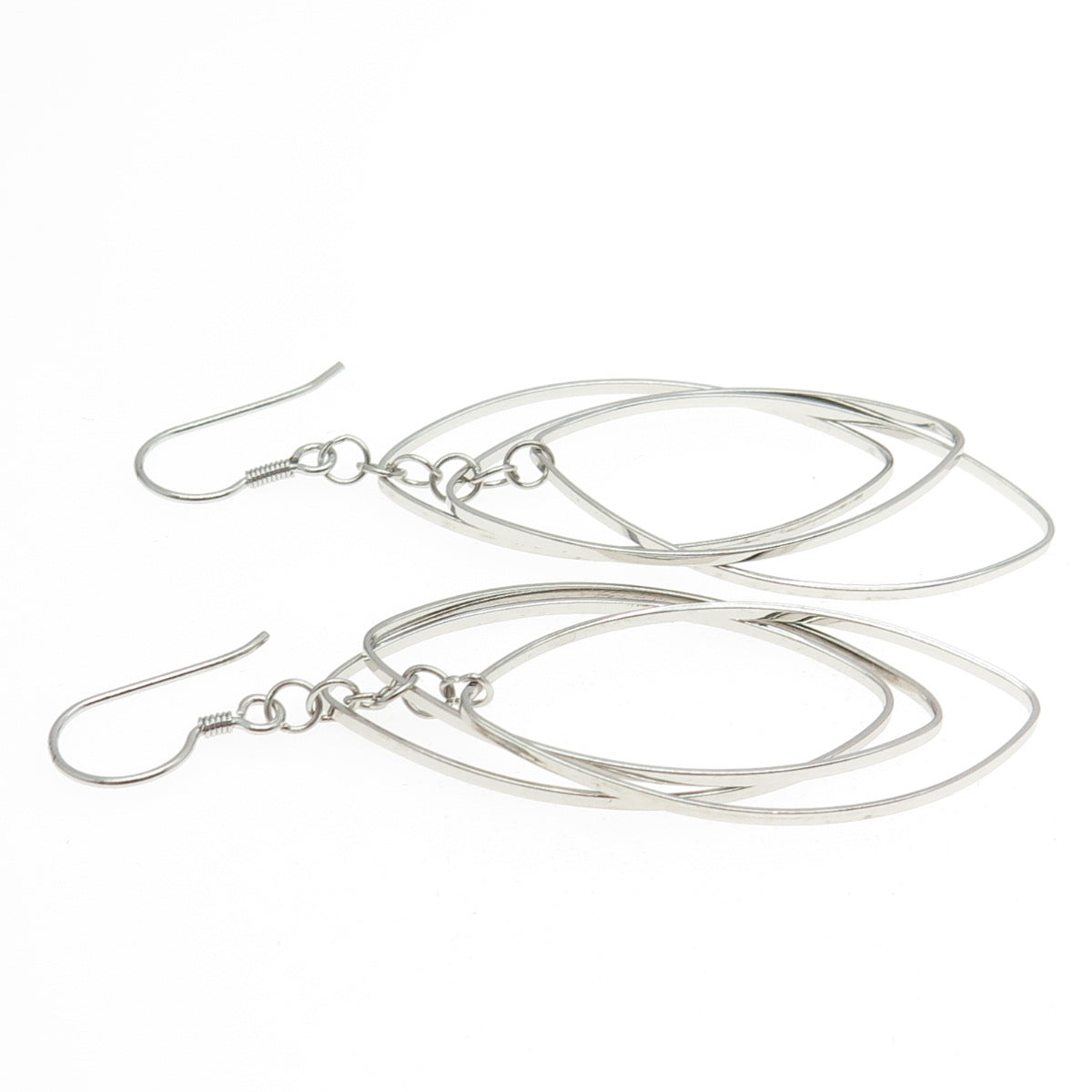 925 Sterling Silver Modernist Dangling Earrings