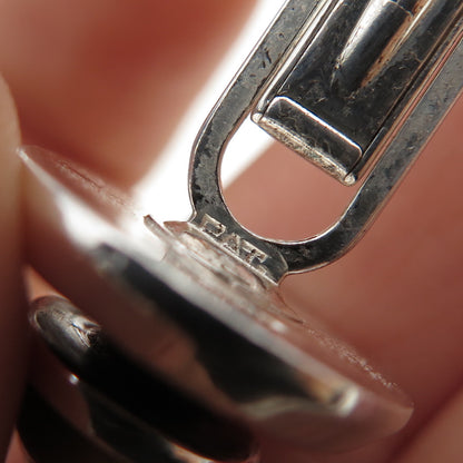 HICKOK 925 Sterling Silver Vintage Real Tiger Eye Cufflinks