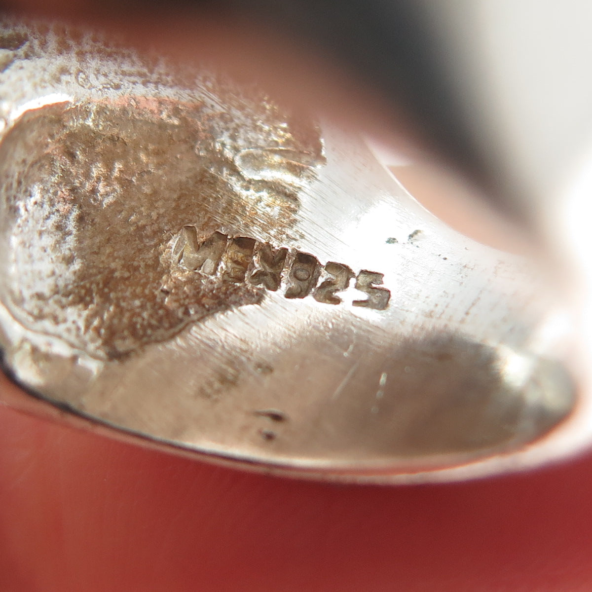 925 Sterling Silver Vintage Mexico Modernist Dome Oxidized Ring Size 6.5