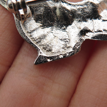 925 Sterling Silver Vintage Playing Cat & Mouse Pin Brooch
