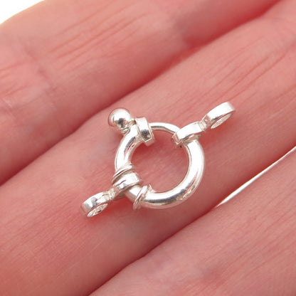 Old Stock 925 Sterling Silver Vintage Bracelet / Necklace Spring Ring Lock Clasp