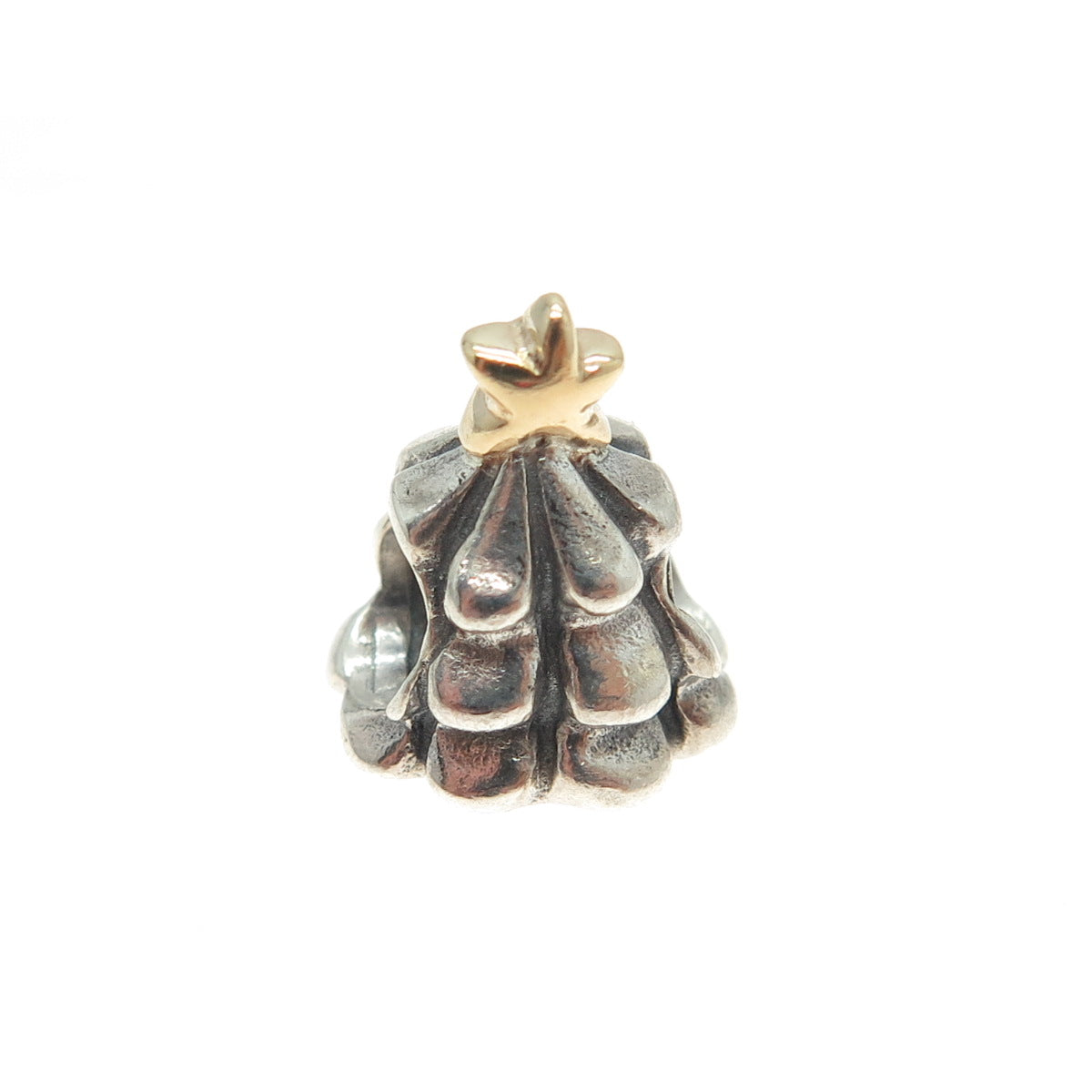 PANDORA 14K Yellow Gold & 925 Sterling Silver Christmas Tree Bead Charm