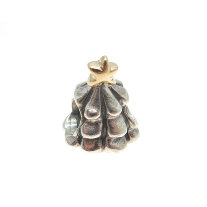 PANDORA 14K Yellow Gold & 925 Sterling Silver Christmas Tree Bead Charm